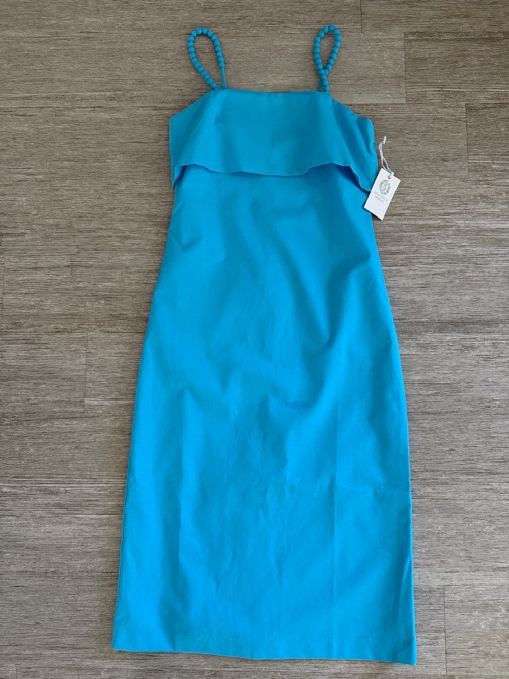 Tuckernuck Turquoise Spaghetti-Strap Ruffle Midi Dress